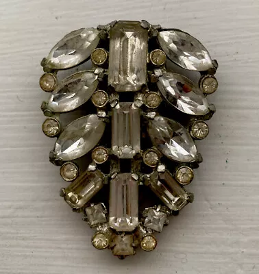 VINTAGE Art Deco Rhinestone Fur Clip Brooch STUNNING Eisenburg Style  • $50