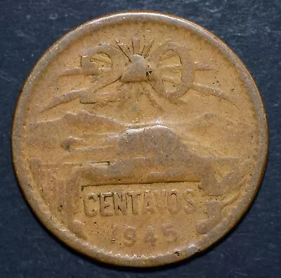 1945-MO Mexico 20 Centavos 28.5mm Bronze Coin FREE SHIPPING • $1.99