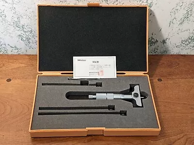 MITUTOYO 0-4 Inch DEPTH MICROMETER SET NO 129-127 W/ CASE • $149.99