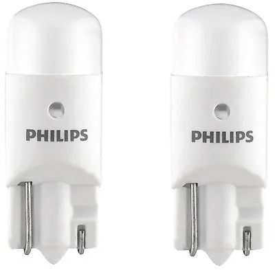 2x Philips 194 LED 6000k Bright White T10 Light Bulbs 5050 W5W 2825 158 192 168 • $19.98