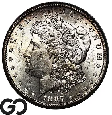 1887-S Morgan Silver Dollar Silver Coin Choice BU++ Better Date • $81.56