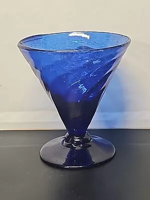 Beautiful Vintage Collectible Mexican Hand Blown Glass Glassware Cobalt Blue • $24.99