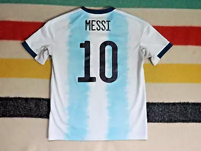 Adidas Argentina National Team #10 Lionel MESSI Soccer Jersey Youth L Home • $19.95
