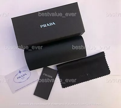 NEW PRADA Eyeglasses Hard Black Case  Outer Box And Cleaning Cloth • $16.99