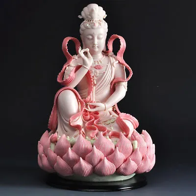 $174.79 • Buy 12  Dehua Porcelain Pottery Goddess Kwan-yin Quan Guan Yin Buddha Lotus Statue