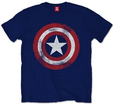 Marvel Captain America Shield Distressed T-Shirt OFFICIAL • £13.59