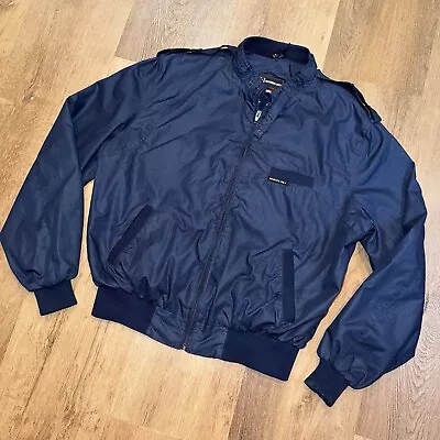 Members Only Jacket Mens Bomber Racing Coat Cafe Navy Vintage 70s 80s Mens XL 48 • $34.99