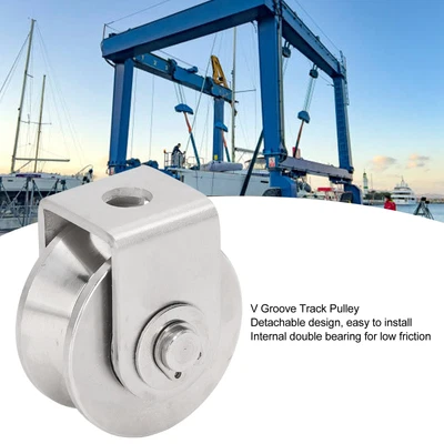 $16.56 • Buy V Groove Pulley Double Bearing Stainless Steel Track Wheel 48mm For Sliding Door