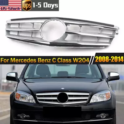 Chrome Grille For Mercedes Benz C Class W204 C180 C200 C250 C300 2008-2014 Grill • $48.85