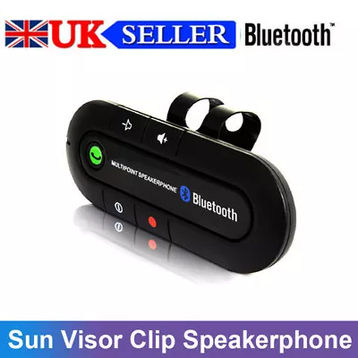 Wireless Bluetooth Speaker Hands-Free Car Kit Speakerphone Visor Clip Receiver • £6.73