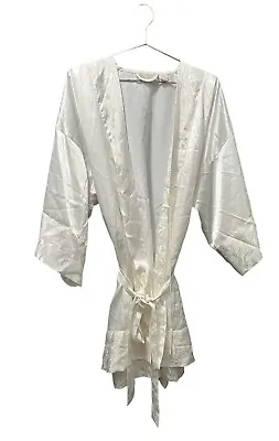 Vintage Victorias Secret Gold Label Ivory Bridal Satin Bride Robe Size Small • $23