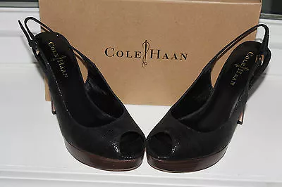 COLE HAAN MARIELA AIR OT SLING BLACK EXOTIC PRINT #8us $327 • $163.50