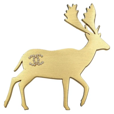 CHANEL Gold-tone Faux Pearls Deer Coco Mark Motif Pin Brooch 01A Vintage Y1492 • $398