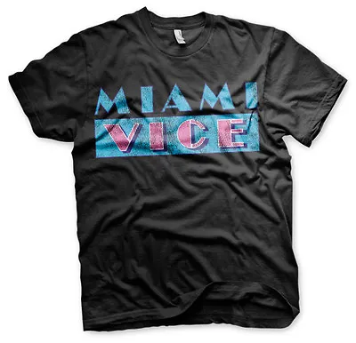 Officially Licensed Miami Vice Distressed Logo 3XL 4XL 5XL Men's T-Shirt • £22.98