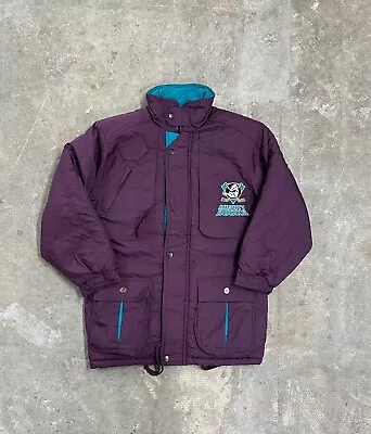 Vintage 90s NHL Anaheim Mighty Ducks Parka Puffer Down Jacket Pro Kidz Youth M • $54.87