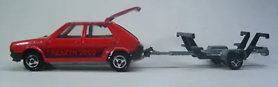 1:55 80's Majorette No. 239 Red Fiat Ritmo Abarth 2000 W/ Trailer #21170 France  • $25