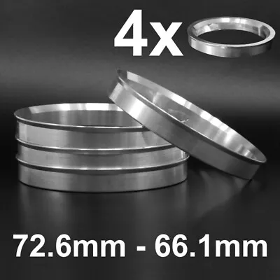 4x Aluminium Metal Spigot Rings 726-661 Car Alloy Wheel Hub Centric 72.6-66.1 • $12.89