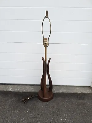 Vintage Table Lamp Danish Mid Century Modern Walnut Brass  MCM • $114.39