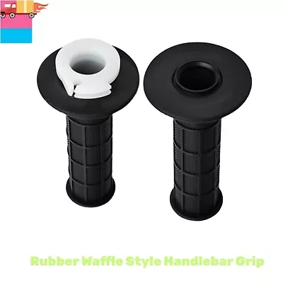 Rubber Waffle Style Handlebar Grip Set For Scooters ATVs & Dirt Bikes • $12.20