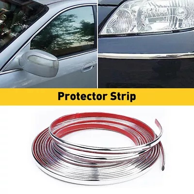 Chrome Car Moulding Trim Strip Door Protector 7.5M SUV Room Wall ATV Universal • $10.99