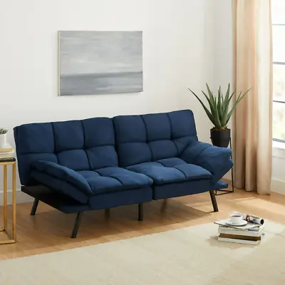 Folding Futon Couch Memory Foam Sofa Bed Convertible Sleeper Modern Loveseat • $246.85
