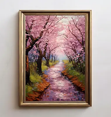 Sakura Pathway Original Painting Cherry Blossom Nature Japan Wall Painting • $10.95