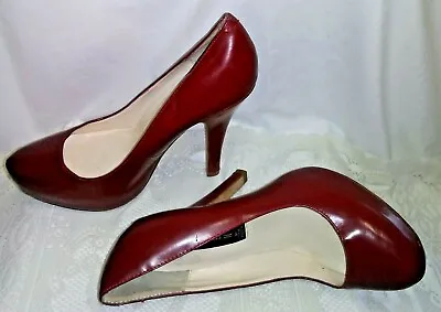  Steven  By Steve Madden-Women's Rich Red Leather 5 Inch Stiletto Pumps Shoes • $28.50