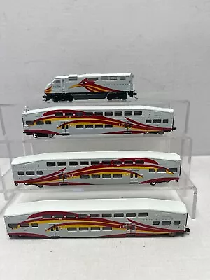 Athearn N New Mexico F59PHI DCC+Sound & 10170 Bombardier  Coaches & Cab Car 3-pk • $500