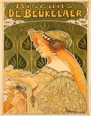 Poster Cookies Biscuits De Beukelaer Art Deco French Vintage Repro Free S/h • $19.95