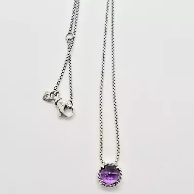 David Yurman Sterling Silver Chatelaine With Amethyst Pendant Necklace • $189