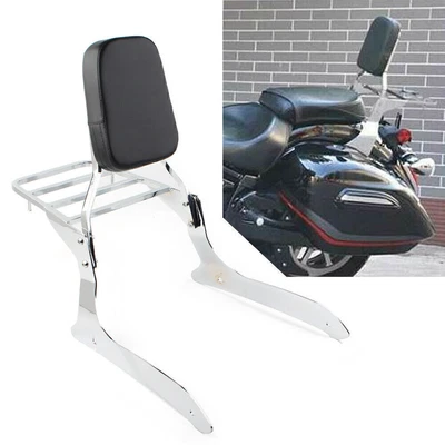 $158.94 • Buy Backrest Sissy Pad & Luggage Rack For Yamaha XVS1300A V Star 1300 2007-15 Chrome