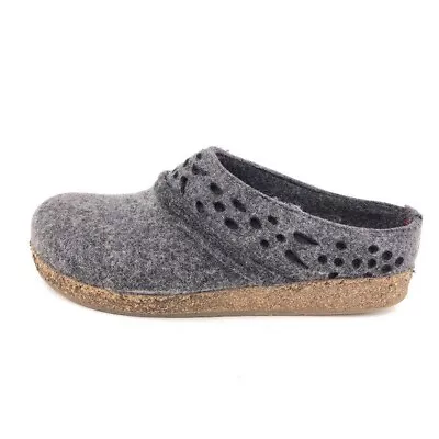 £62.49 • Buy Haflinger Lacey Boiled Wool Clog Slippers EUR 38 Womens Size 7 Charcoal Gray