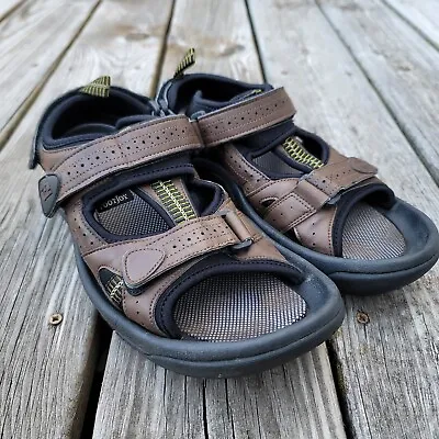 Footjoy Golf Sandals Brown Leather Adjustable Strap Soft Spike 45607 Mens Size 9 • $24.99