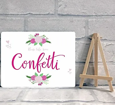 £6.95 • Buy Wedding Confetti Basket Metal Sign A5 - Flower Design 