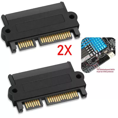 2PCS SFF-8482 SAS To SATA 22 Pin Angle 180 Degree Hard Disk Adapter NEW • $12.99