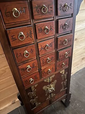 Mid-20th Century Chinese Apothecary Countertop Cabinet Republic Period • $500