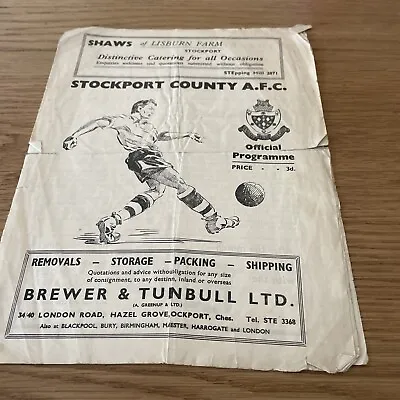 £0.99 • Buy Stockport County V Chester Fc 1954/5 Football Programme 