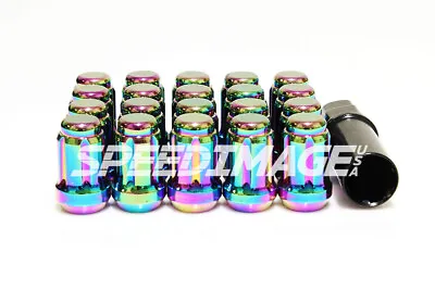 Z Racing Steel 35mm Neo Chrome 14x1.5mm Lug Nuts Close Ended 20 Pcs Set Key • $39.99