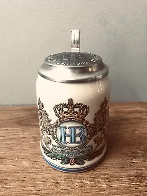 HB Hofbrauhaus Munchen German Clay Beer Stien .5L With Pewter Lid Good Condition • $39