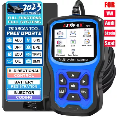 $79 • Buy Autophix 7610 For VAG VW Audi Diagnostic Tool OBD2 Scanner BMS EPB DPF Oil Reset