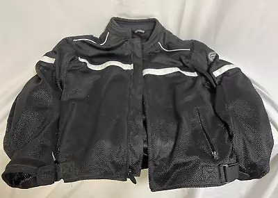 Fulmer Black Motorcycle Jacket Mens Large Armored Full Zip Quilted & Vented • $54.99