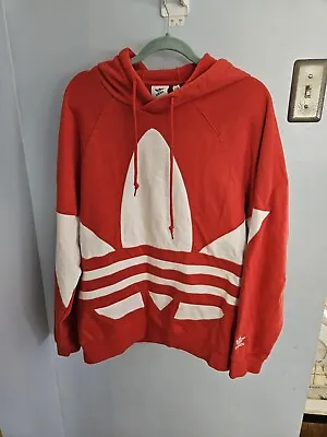 Adidas Sweatshirt Red-White Hoodie Men's Size Large • $25