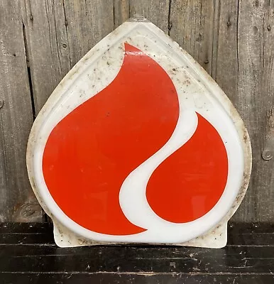 Vintage Standard Oil American Gas Station Molded Plastic Flame Logo Sign  • $375