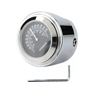 Waterproof Motorcycle Mobike Front Chrome Handlebar Mount Thermometer Luminous C • $13.89