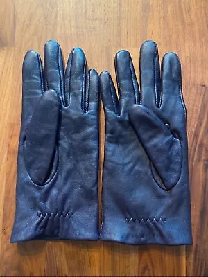 Women’s Purple M&S Large Leather Gloves • £8