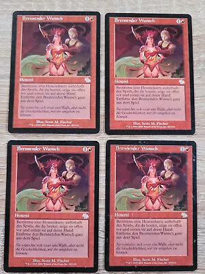 4x Burning Wish - German - FBB - EDH - Vintage - Modern #2174 • $27.99