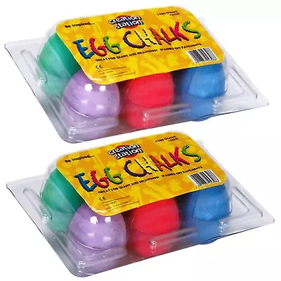 Chunky Coloured Egg Chalks Twin Pack 12 • £12.95