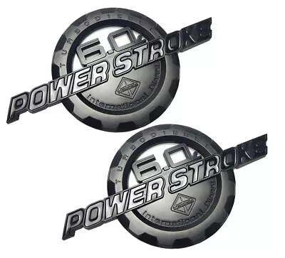 2x Black 6.0 L Power Stroke International Side Fender Emblem Badge For F250 F350 • $27.19