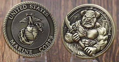 1.75  USMC Marine Corps Bulldog Marine's Hymn Streets Are Guarded Challenge Coin • $15