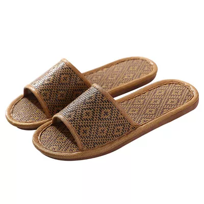 Men's Spring And Summer Fashion Rattan Woven Bamboo Leisure Household Slippers • $33.69